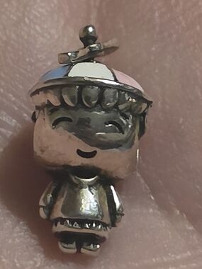 Sterling Silver Cute Character Bracelet Charm in Silver